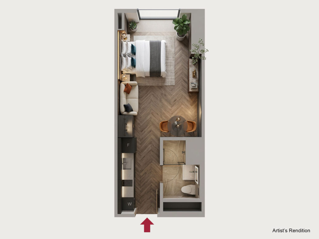 Mandani Bay Quay - Studio - Floor Plan
