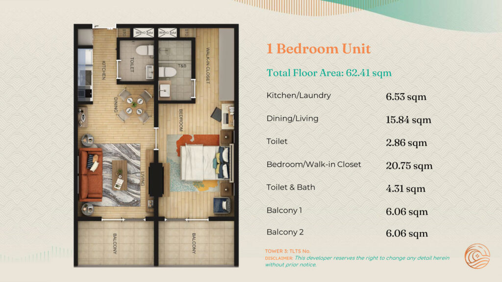 One-Bedroom Unit at Tower 3 in Costa Mira Beachtown Mactan | SpacesPH.com