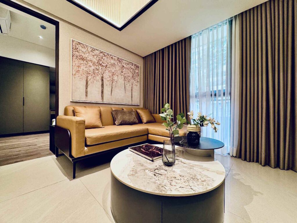 The Wave Towers - Nagomi Tower - One-Bedroom - Living Area | SpacesPH.com